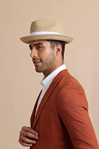Chapéus de palha masculino do Joywant Fedora Sun Snap Brim Upf 50+ Proteção, chapéu de Panamá de praia