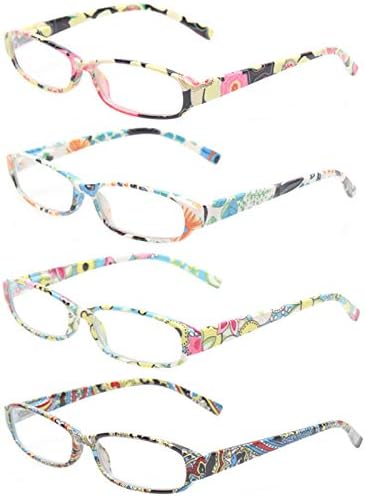 Kerecsen Reading Glasses 4 Moda feminina Óculos com design floral Classic Spring Hinge Readers