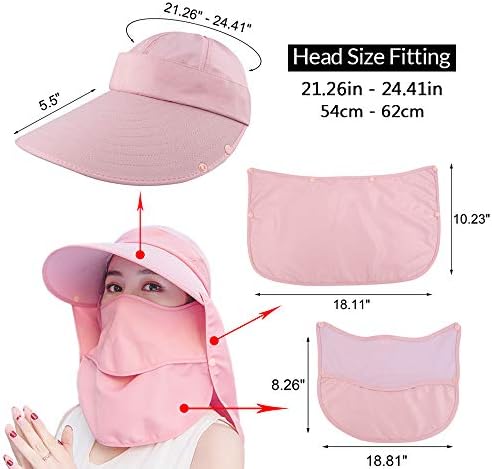 Chapéus solar para mulheres Brim Brim UV Visor UPF 50+ Chapéus de pesca Chapéu de verão de rabo de cavalo com