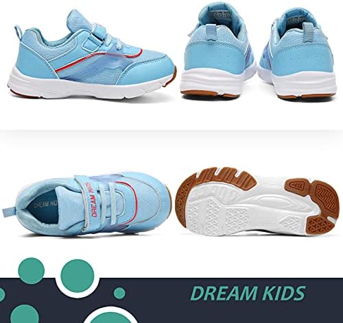Dream Kids Boys Garotas Meninas Sapatos de caminhada leves Comfort Slip-On Athletic Hook and Loop Running Sneakers