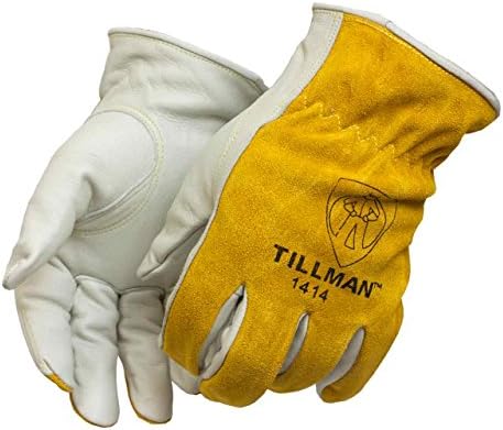 Tillman 1414 Grãos superiores/Drivers de couro dividido luvas, médio