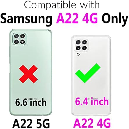 Compatível com Samsung Galaxy A22 5G/Boost Mobile Celero 5G Caixa de carteira Crossbody Stap Stand