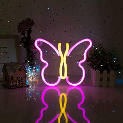 Sinais de néon para o quarto, Butterfly Neon Sinais de luzes LED USB ou bateria, Luz de neon LED como