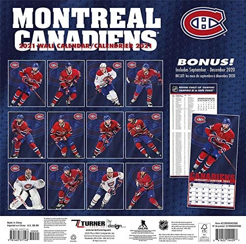 Turner Sports Montreal Canadiens 2021 Mini Wall Calendar