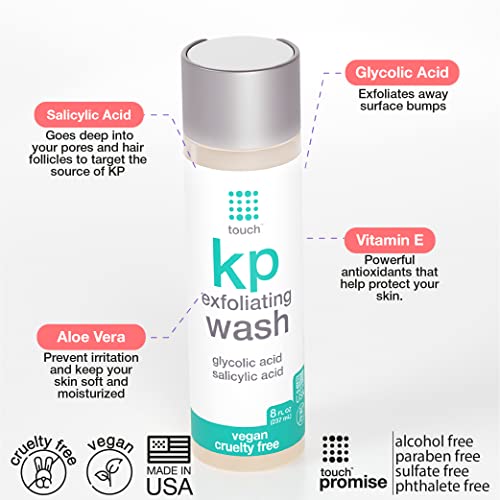 Toque em queratose pilar e acne esfoliando limpador de lavagem corporal mais hidratante loção