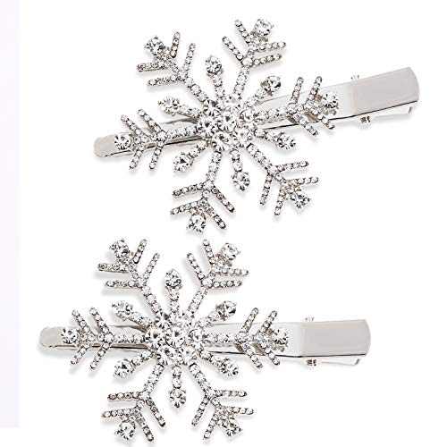 Hzeyn Christmas Snowflake cabelos clipes de inverno judeu judeu grande cristal neve hairpin barrette casamento