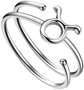 925 Jóias finas de jóias finas de prata esterlina anel de signo do zodíaco para mulheres meninas 12 Constelação
