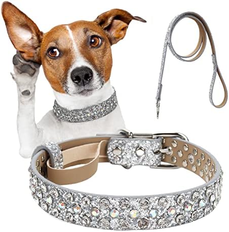 Colarinho de cachorro strass, colares de estimação de diamante bling com coleira ajustável e deslumbrante colar