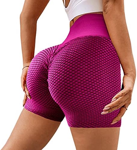 Coololi Women Butt Tworkout Workout shorts de ioga ginástica com textura de cintura