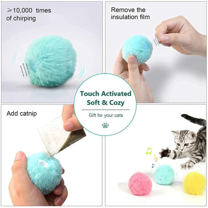 Hapet Catnip Ball Toys - 3 bolas de catnip e um presente gatos belas de gato de gato de gato para