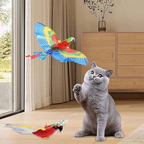 Lyw Simulation Bird Bird Interaction Cat Toy para gatos internos, Automático Pássaro de águia voador Funny