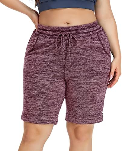 Zerdococean feminino plus size 10 ioga casual shorts shorts de pijama shorts atléticos andando com bolsos laterais