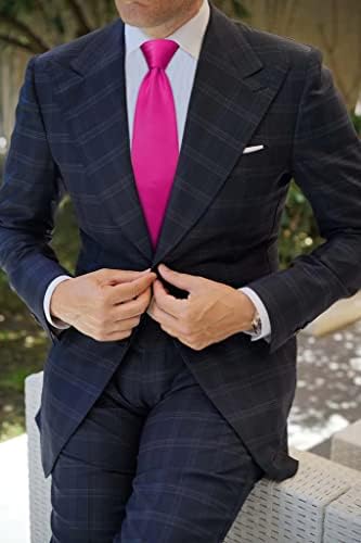 Hishern Solid Color lances para homens formais de 3,35 gravata de gravata de gravata e bolso