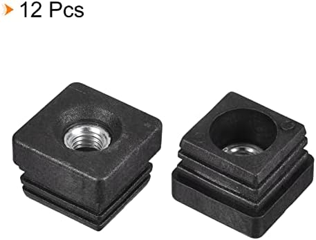 UXCELL 4PCS Inserções para tubos quadrados com rosca M10, para tubo quadrado de 1,26 x1.26, plugue