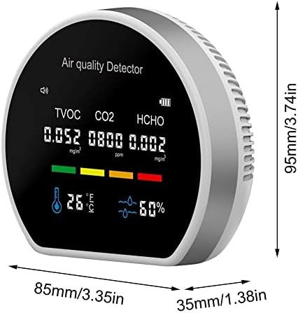 KLHHG CO2 Monitor de qualidade do ar monitor montado na parede Detector de dióxido de carbono portátil