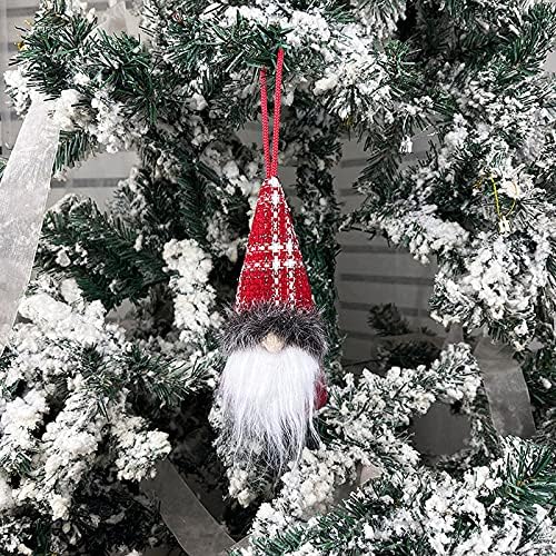 Garland de vidro Garland enfeites de Natal Presente Santa Snowman Tree Toy Hang Decorações