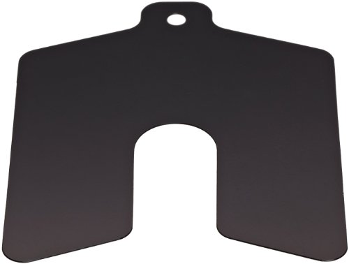 Calço com fenda de PVC, preto, 0,0125 de espessura, largura de 2, 2 de comprimento, 0,625 de