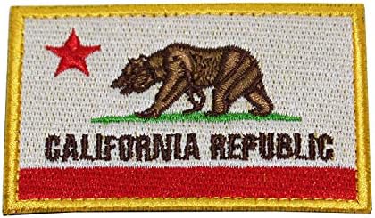 Birchriver 3 ”x 2” da bandeira do estado da Califórnia- Bolsa de mochila tática de emblema bordada: gancho