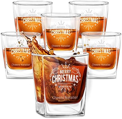 Conjunto de 6 copos para homem - copos personalizados para escocês - copos de vidro para beber - uísque personalizado para ela - copos para o Natal - para conhecedor - aplausos