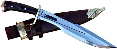 Egkh - 15 Espada de sobrevivência tática - lâmina forjada à mão Khukuri - Faca de Tang Kukri Full - Equilíbrio