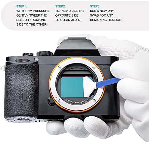 Eylin Full-Frame Limpeza do sensor de câmera Swab 12pcs pacote de pacote pré-agitado swabs sem poeira molhada