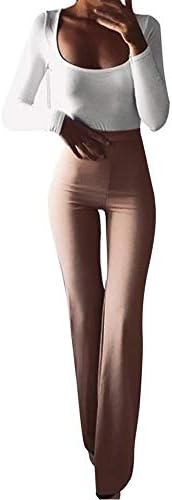 Jorasa Womens Sortlants Sweats Wastic Tights High Rise Bell Bottom Fashion Leg Wide Legre