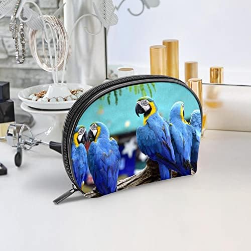 Bolsa de higiene pessoal, bolsa de cosméticos de maquiagem para homens, Parrot Azul Animal