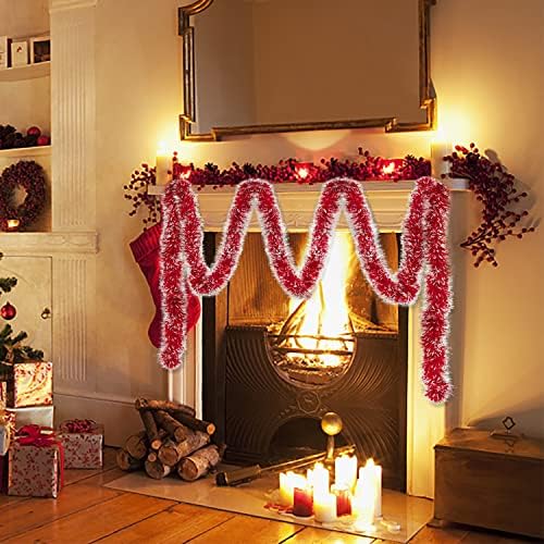 Getterb 6 peças Tinsel Christmas Garland decoração Total de 39 pés Flâmicas metálicas Decoração de