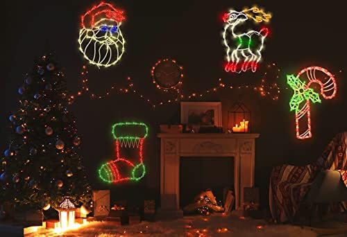 Luzes de Natal - Pacote de 4 pacote de 16 ”Janela de natal Silhueta Luz de cordas LED LUZ INCLUEM
