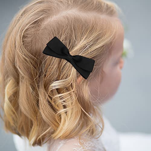 5 PCs Black Bows Clipes de cabelo para mulheres, fita Bowknot Hair Barrettes Girl Girl Hairpin French Barrette