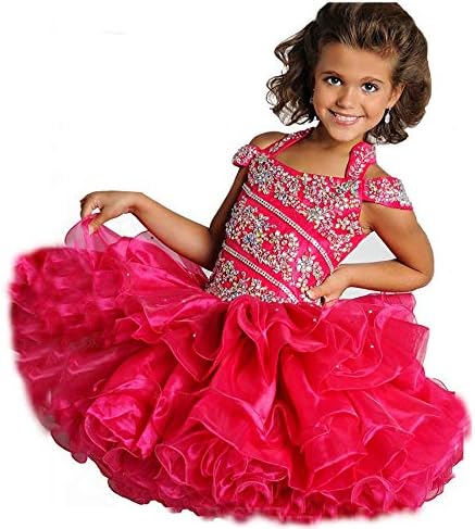 Junguan Baby Girls Off the ombro Cupcake Dress Dress Short Giltz National for Infant Birthday Party Tutu Vestres