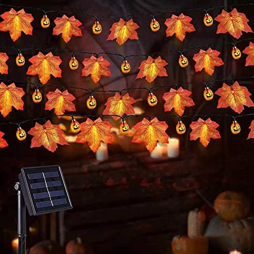 Ação de Graças Caixa de Bateria de Halloween LED Maple Folhas Luz de cordas internas e externas de luz decorativa