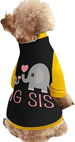 Funnystar Elephant Big Sister Print Pet Sweatshirt com macacão de alma de lã para cães gato com design