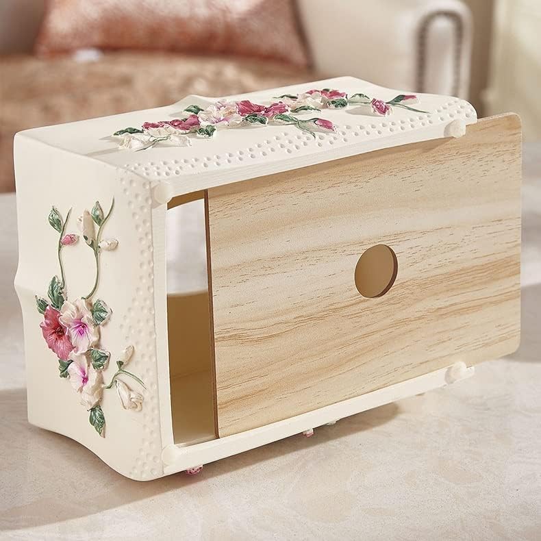 BBSJ Box de madeira de madeira decoração de rosa sala de estar de guardana