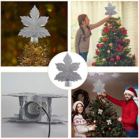 Devel-us Christmas Tree Topper com projetor de floco de neve, 10 polegadas 3d Treetop Light Light
