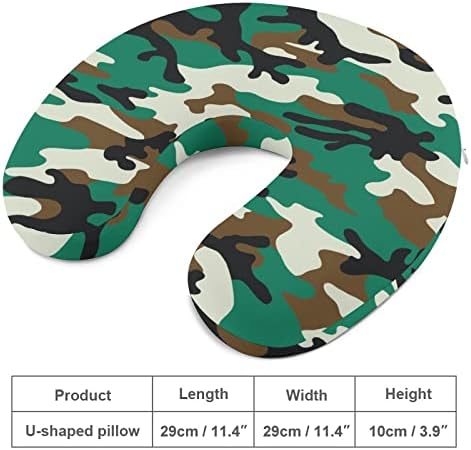 Padrão de camuflagem preta verde Pillow travesseiro de pescoço u forma para o apoio de espuma de espuma