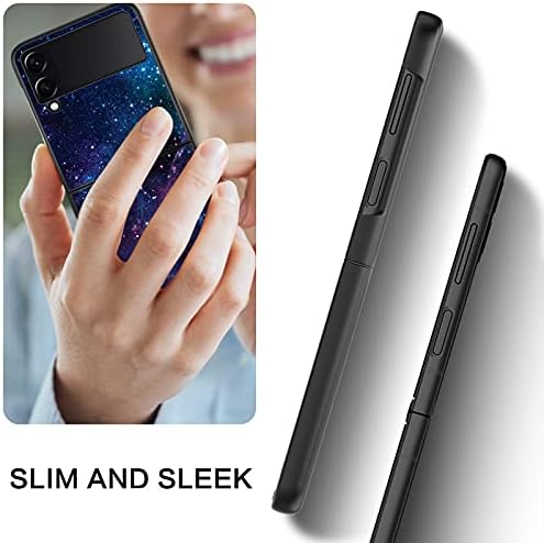BENTOBEN SAMSUNG Galaxy Z Flip 3 5G Case, brilho fino fino no híbrido escuro PC Hard PC Soft TPU