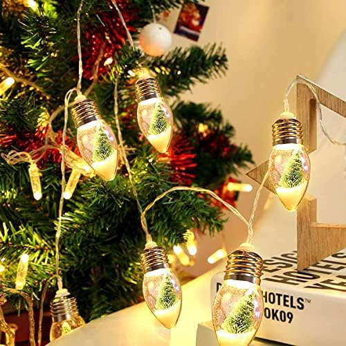 Luzes de cordas de neve de árvore de natal hfxxad, 10 lâmpadas de lâmpadas de Natal de 10 lâmpadas de Natal