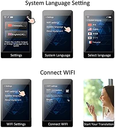 Wenlii Language Translator Dispositivo 70 Idiomas Dispositivo de bolso inteligente dispositivo portátil Wi