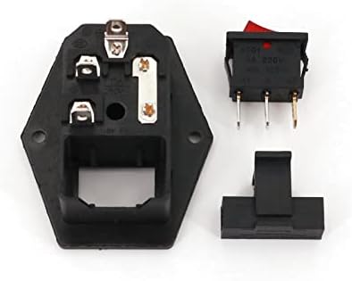 Interruptor de balancim 10pcs AC-01A 250V/10A IEC320 C14 Power Socket com 3 pinos de indicador
