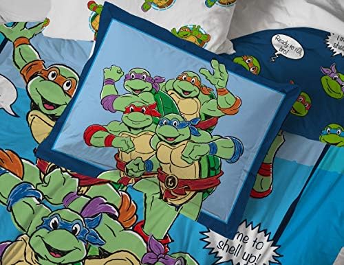 Jay Franco Nickelodeon Teenage Mutant Ninja Turtles Pronto para rolar o conjunto de cama dupla de 5 peças
