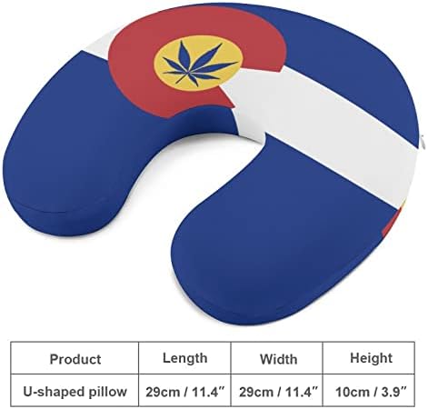 Travesseiro de pegada de bandeira do Colorado, travesseiro de espuma de espuma do pescoço u em forma de suporte