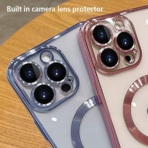 Lzghoyf Clear Caso para iPhone 13 Pro Max integrado Lente de câmera Protetor de caixa magnética compatível