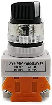 Tpuoti Lay7 seletor botão rotativo botão 22mm 4 Terminais de parafuso 2 vias Tamanho pequeno 2