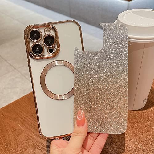 Misscase compatível com o iPhone 13 Pro Magnetic Glitter Case com lente de câmera Protetor de proteção