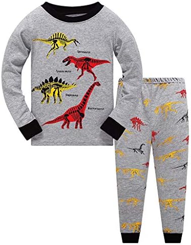Roupas de menino de 18 meses Cotton Cotddler T calça meninos camisa de dinossauros de roupas de dormir