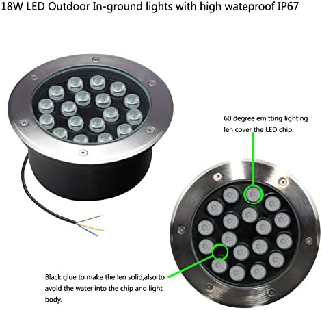 GOCUCES 18W LED LED LED em luzes moídas, luzes de paisagem à prova d'água, 2700k brancas quentes,