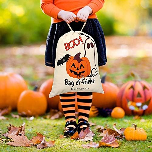 Sumdirect 3pcs Halloween sacolas de tela, bolsas de truque ou tratamento reutilizáveis ​​saco de doces