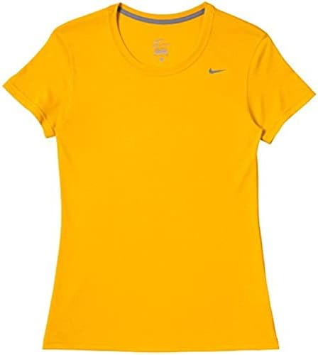 Camisa de manga curta feminina da Nike Legend, ouro, pequeno