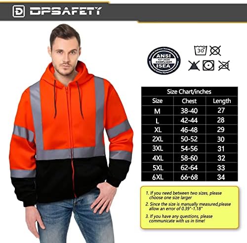 Jaqueta de segurança dpsafety, jaqueta com capuz de alta visibilidade reflexiva, jaqueta de bombardeiro